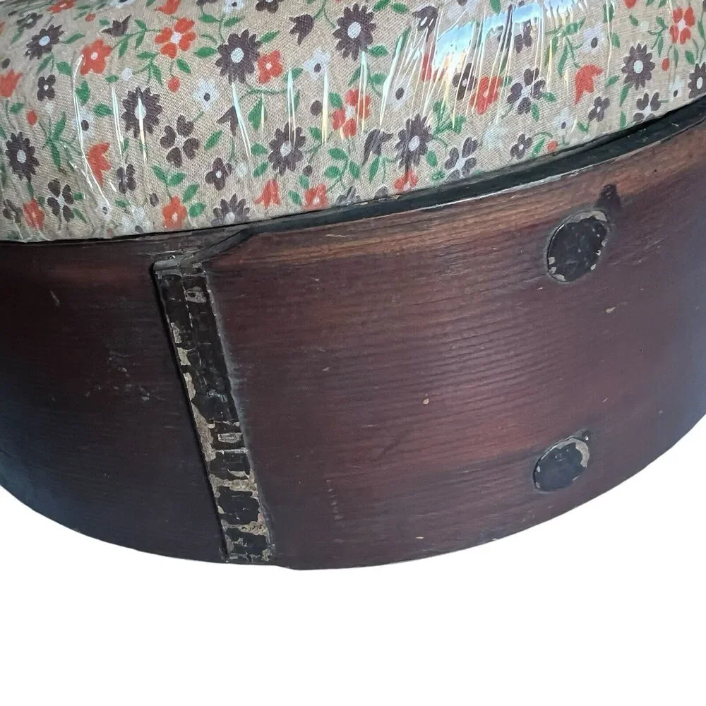 Vintage Wood Seamstress Box Stool Foot Stool Sewing Cushioned Granny Cottage 12